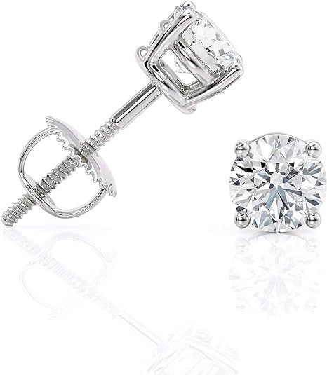 IGI Certified 1 to 1 1/2 Carat D-E Colored Lab-Grown Diamond Stud Earrings