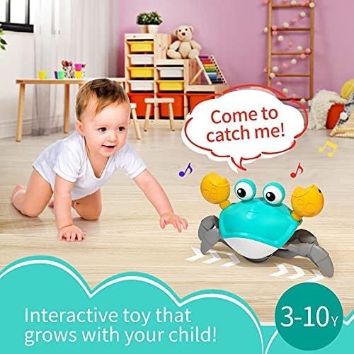 Deejoy Green Crawling Crab Toys with Light Up 3#
