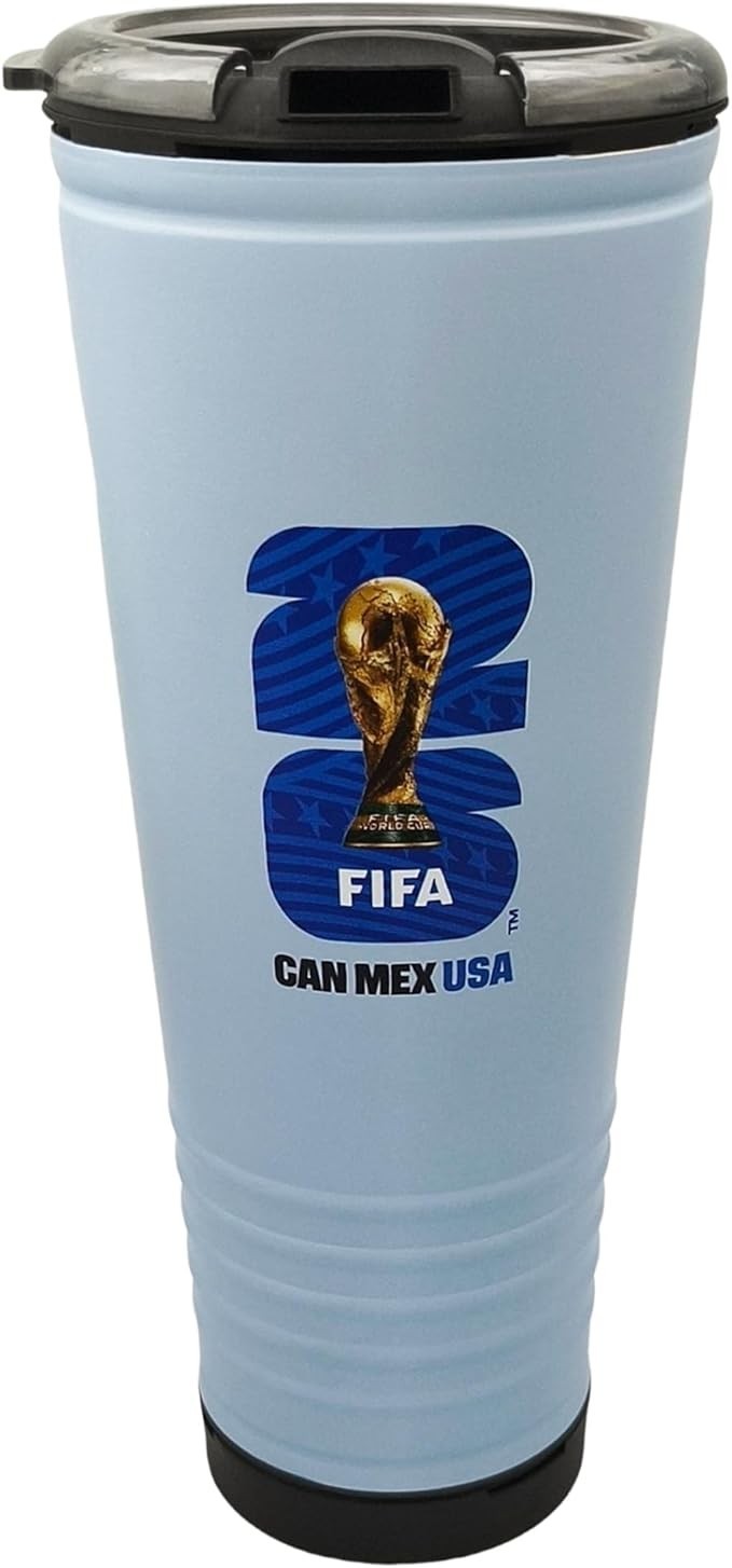 Official FIFA World Cup 2026 Edition - Host Country USA's 24oz Insulated Vuvuzela Rowdy Tumbler & Built In Horn - Premium 18/8 Stainless Steel - Handwash Only - Keep Beverages Hot 12 hr / Cold 24 hr