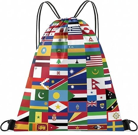 World Cup Drawstring Bag 2026 Soccer Merchandise,International Flags Football Decorations Accessories Great Gifts for Fans,Multicultural Travel Gym String Bag for World Cup Events,Sports&Daily Use