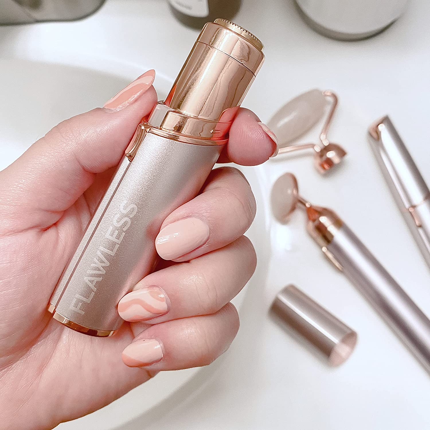Finishing Touch Flawless Women's Painless Hair Remover, Blush/Rose Gold 1