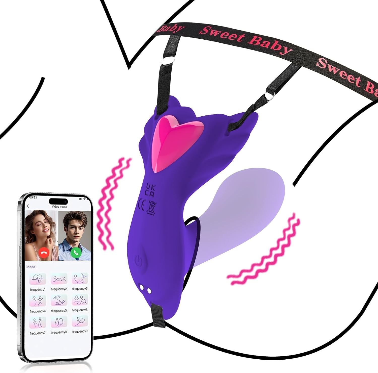 Panty Wearable Vibrator Insert Dildo Womens Sex Toys with 9 Vibrations, APP Control Adult Sex Toys for Couples Vibrater, G Spot Butterfly Vibrators Female Sex Toy Sexual Pleasure Tools for Women