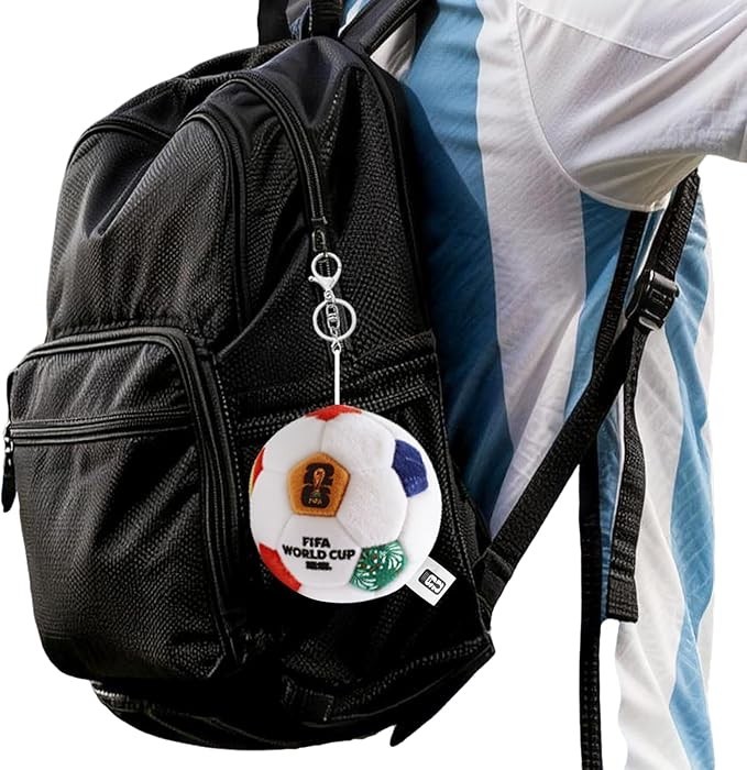 MESUCA Official FIFA World Cup 2026 Soccer Ball Plush Bag Charm with Clip – 4.33" Football Keychain for Backpack, Keys & Luggage – 26 Merchandise Perfect Soccer Gift & Fan