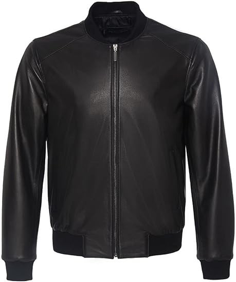 Italian genuine sheepskin leather bomber jacket