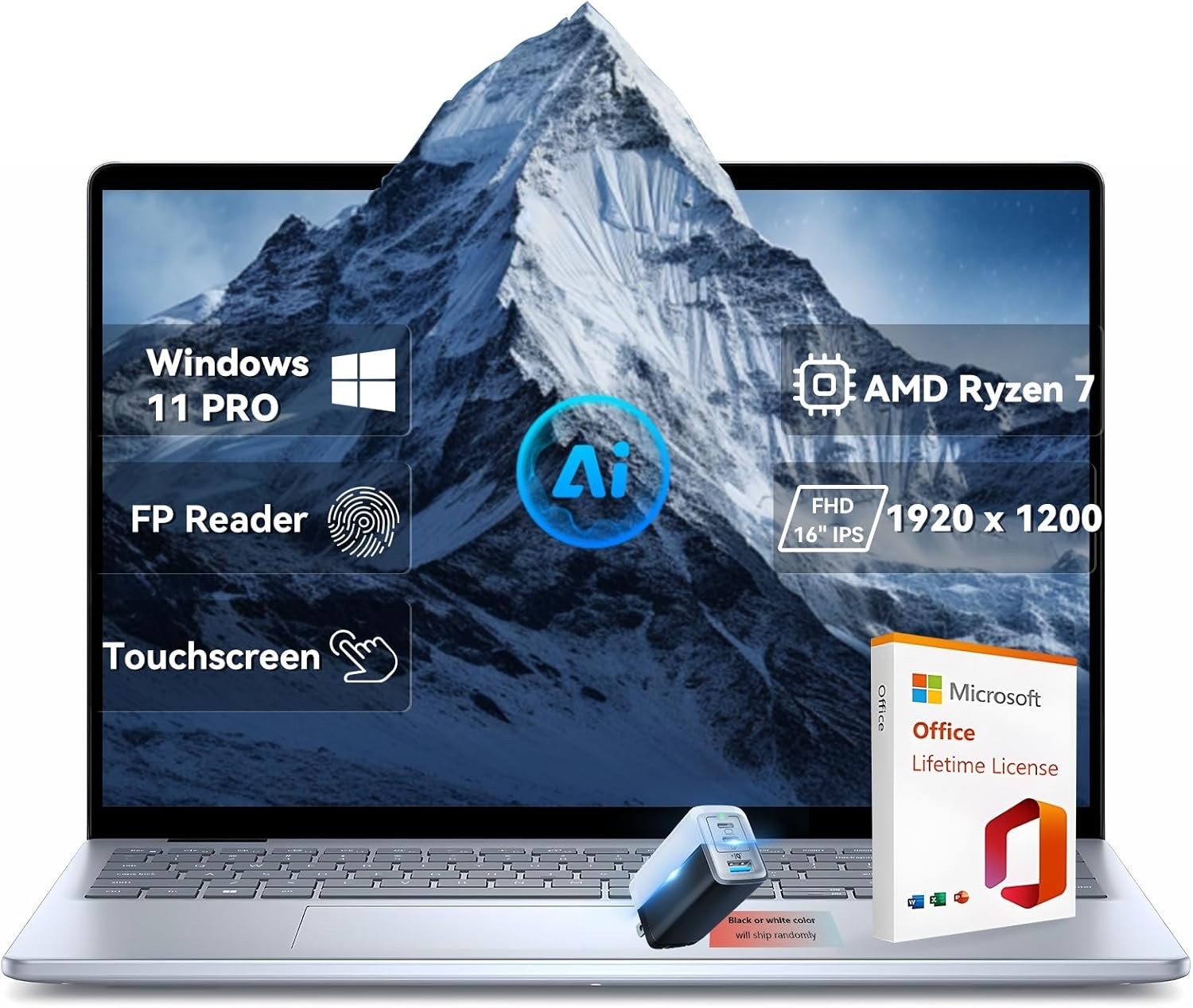 Dell Inspiron 16" FHD + Touchscreen Business Laptop, AMD Ryzen 7 8840U | AMD Radeon Graphics, 64GB DDR5 | 2TB SSD, Copilot AI, Backlit KB, FP Reader, Webcam, Win 11 Pro + MS Office, w/Accessories