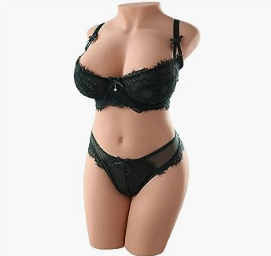 Lifelike sex doll with male genitalia and big breasts `,