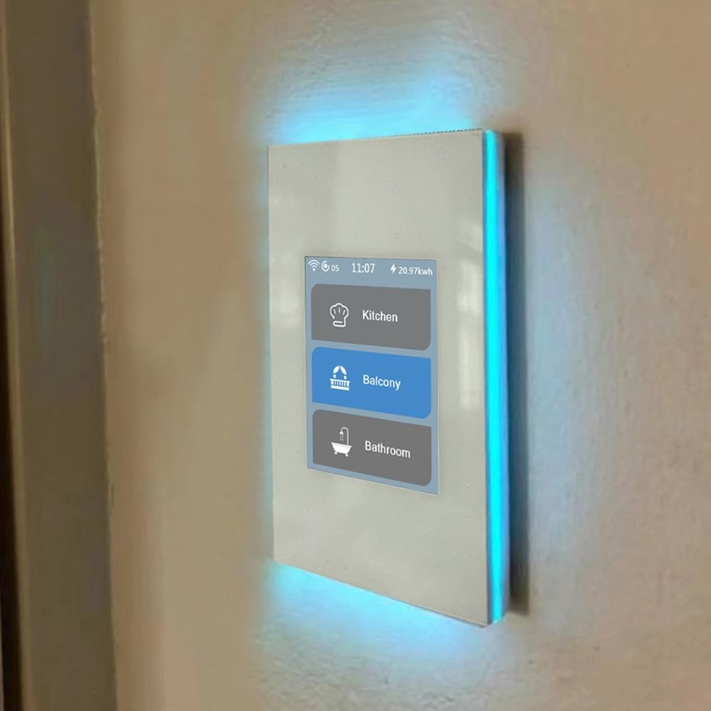 LANBON 1/2/3 Gang Smart Light Switch 3 Way for Whole House, LCD Magic Panel by WiFi Mesh Never be Offline, 2.4G Wi-Fi Smart Switch Compatible with Alexa&Google Home, Neutral Wire Required,L8-HS-White