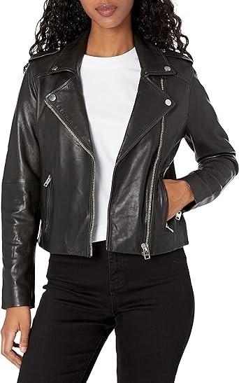 Lucky Brand Women's Classic Leather Biker Jacket