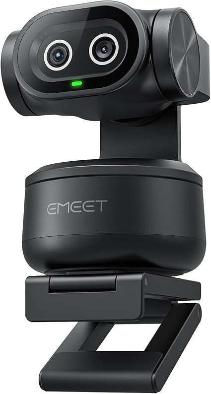 EMEET PIXY Dual-Camera AI-Powered PTZ Camera 4K, AI Tracking, PDAF&AI Autofocus 0.2s, 1/2.55'' Sensor, 3 Mics, Presets, Gesture Control, 4K Webcam for Streaming and OBS/Twitch/Switch 2 Compatible