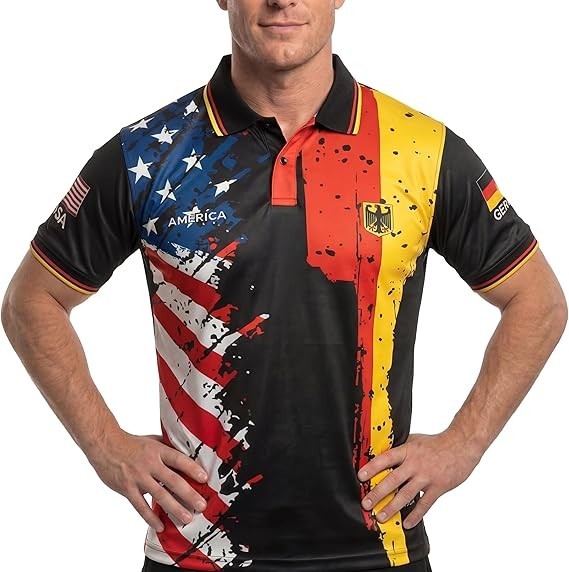 fox & fury World Heritage Nations Collared Soccer Jersey – USA Split Polo Collar Flag Shirt 2026 – Fans Cup Men Women Unisex