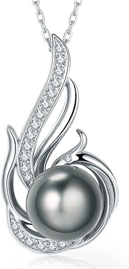 Nonnyl Gifts for Women Pearl Necklace Freshwater Cultured White Real Pearl Pendant